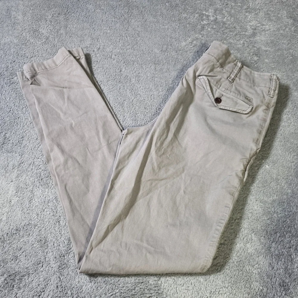American Eagle Mens 34x33.5 Slim‎ Chino Pants Grey Khaki Next Level Flex Stretch